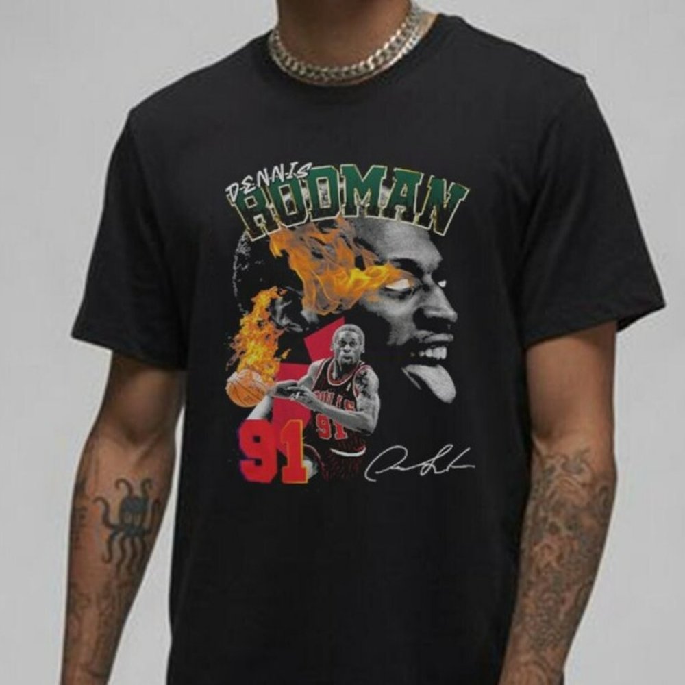 Dennis Rodman Vintage 90s T-Shirt, Dennis Rodman Shirt, Basketball Shirt Classic